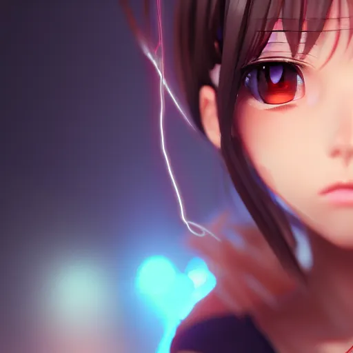 Prompt: render as a very beautiful 3d anime girl, hot petite, full round face, short smile, cinematic lightning, medium shot, mid-shot, highly detailed, trending on Artstation, Unreal Engine 4k, cinematic wallpaper