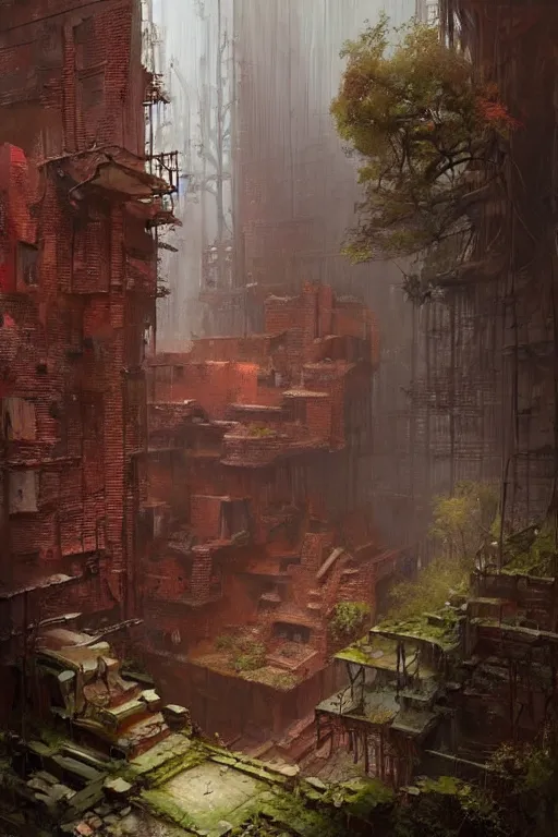 Image similar to (((((a ramshackle manhattan brick brownstone deep in the forest))))) by Eytan Zana!!!!!!!!!!!!!!!!!!!!!!!!!!!