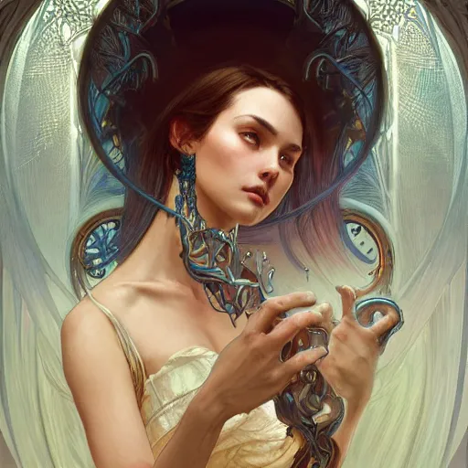 Image similar to a strange harp, d & d, fantasy, intricate, elegant, symmetrical face, highly detailed, digital painting, artstation, concept art, smooth, sharp focus, illustration, art by artgerm and greg rutkowski and alphonse mucha