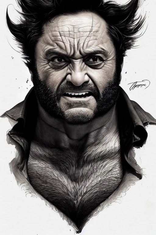 Image similar to danny devito as wolverine, realistic portrait, symmetrical, highly detailed, digital painting, artstation, concept art, smooth, sharp focus, illustration, cinematic lighting, art by artgerm and greg rutkowski and alphonse mucha