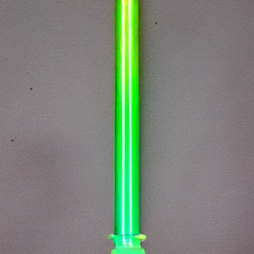 Image similar to a light saber with a lava lamp inside of it, photography