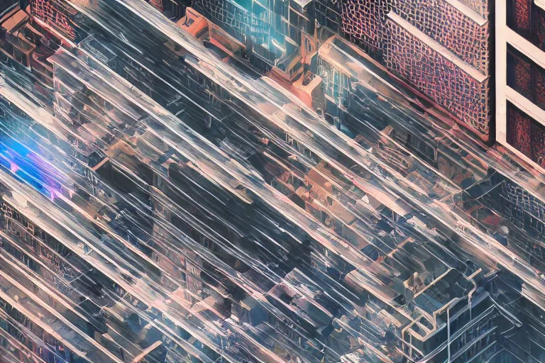 Prompt: fuji 5 0 r 3 5 mm, architectural studio magazine photography, high detailed isometric cyberpunk city, soft light