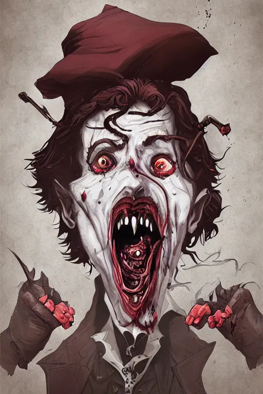 Image similar to count chocula in sleepy hollow, full body, big two toned eyes, teeth gritted, horror, intricate details, cinematic, epic, realistic, anatomy, tomer hanuka, uplight, artstation, photorealistic, scary