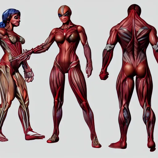 Prompt: x - men character muscular anatomy skin, high resolution, 4 k