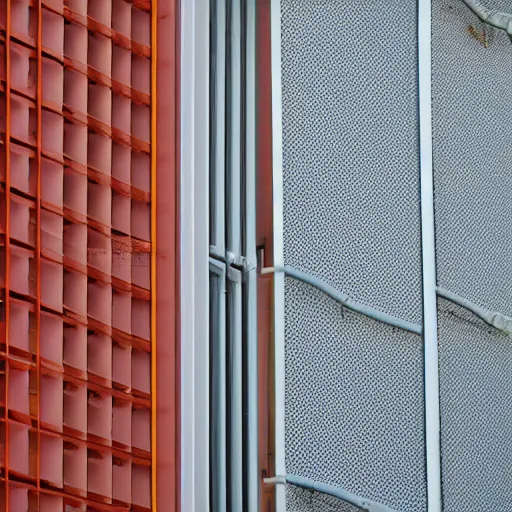 Image similar to hong kong apartment complex wall with ac units, laundry lines, balconies, photography