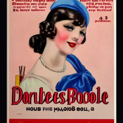 Image similar to a beautiful girl with long dark hair poses for gauloises cigarettes, 1 9 3 0 s advertising poster