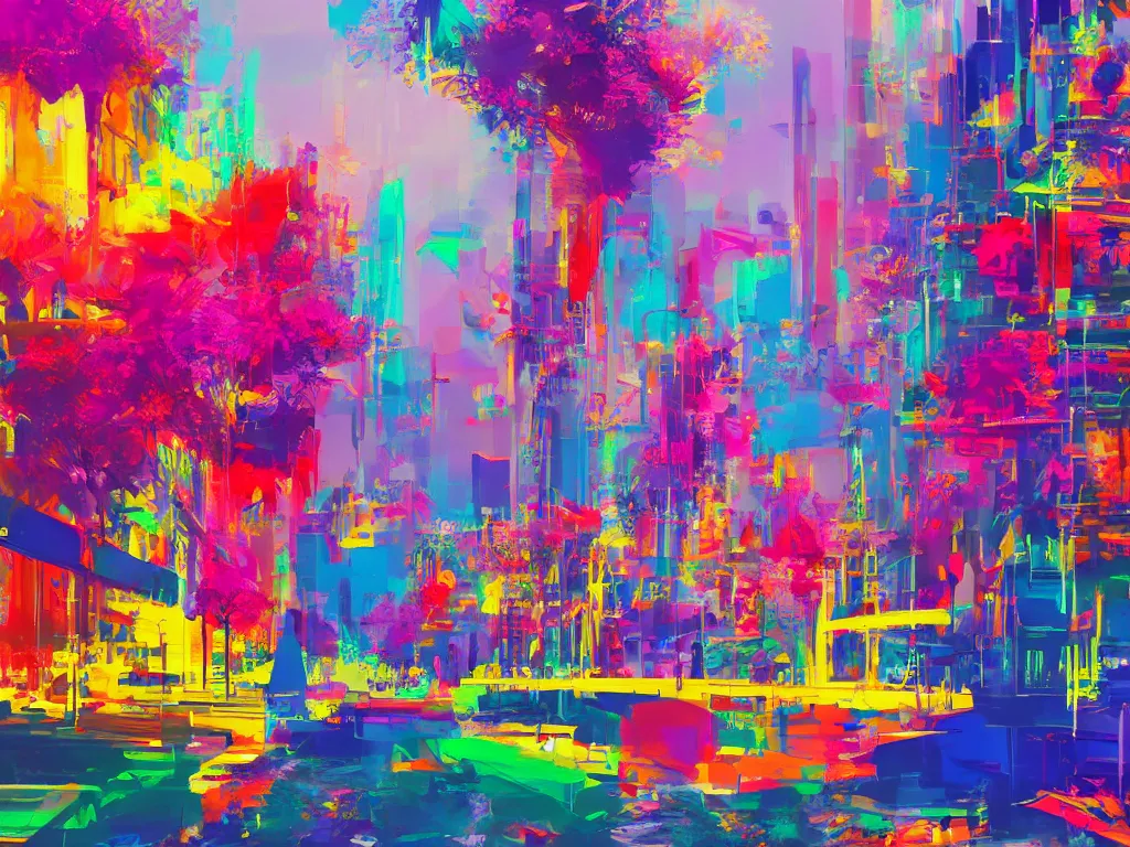 Image similar to London, bright colors, vivid hues, beauty, summer vibes, trending on artstation