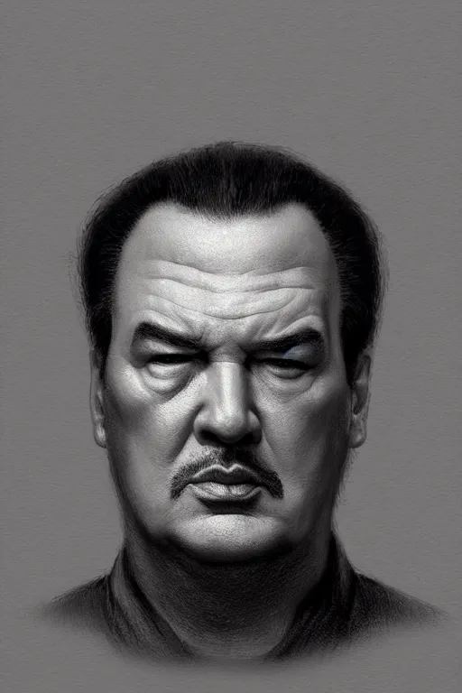 Prompt: sad steven seagal mug shot for treason, intricate, elegant, highly detailed, digital painting, artstation, concept art, smooth, sharp focus, illustration, art by greg rutkowski, masterpiece, perfect composition, award - winning photography, cgsociety, patriotic