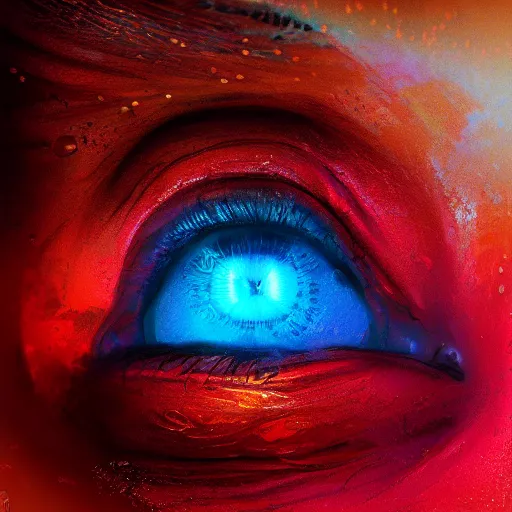 Image similar to Photorealistic fire in her eyes. Hyperdetailed photorealism, 108 megapixels, amazing depth, glowing rich colors, powerful imagery, psychedelic Overtones, 3D finalrender, 3d shading, cinematic lighting, artstation concept art