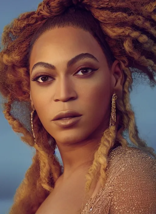 Prompt: photographic portrait of a stunningly beautiful renaissance beyonce with soft makeup in soft dreamy light at sunset, contemporary fashion shoot, by edward robert hughes, annie leibovitz and steve mccurry, david lazar, jimmy nelsson, breathtaking, 8 k resolution, extremely detailed, beautiful, establishing shot, artistic, hyperrealistic, beautiful face, octane render