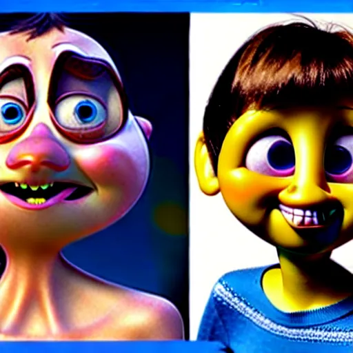 Image similar to pixar character transgender woman with down syndrome