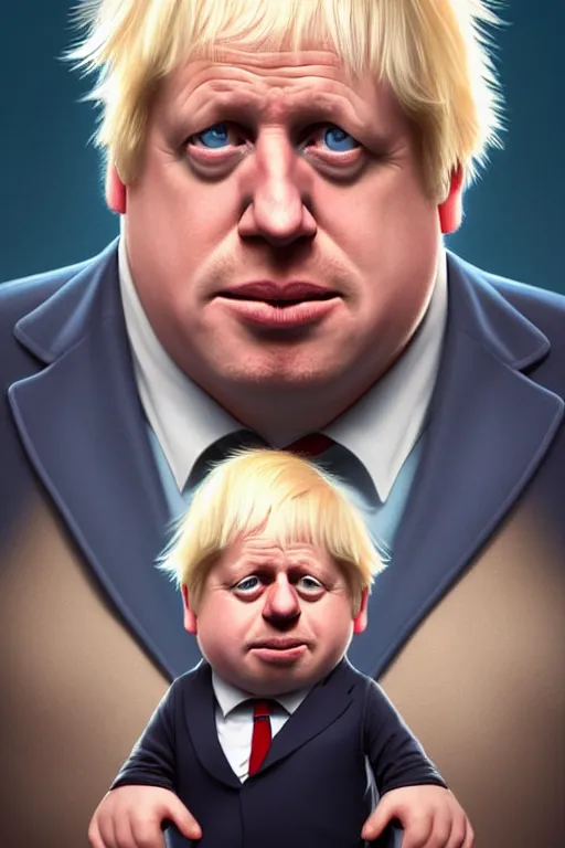 Image similar to Boris Johnson as a Family Guy character, realistic portrait, symmetrical, highly detailed, digital painting, artstation, concept art, smooth, sharp focus, illustration, cinematic lighting, art by artgerm and greg rutkowski and alphonse mucha