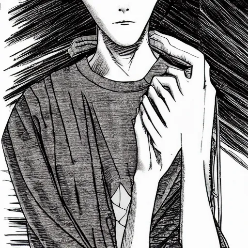 Image similar to rei ayamy by junji ito and leonardo davinci