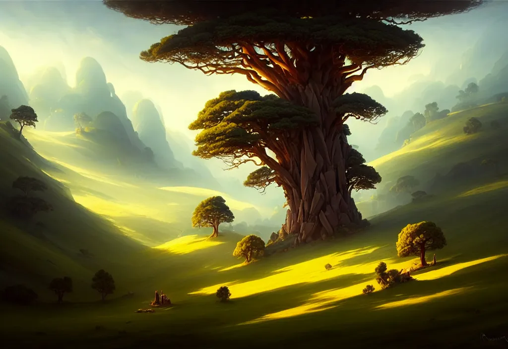 Image similar to dionisio landscape with lyra orpheus, high trees, top of the hill, above low layered clouds, deep focus, fantasy, intricate, elegant, highly detailed, digital painting, artstation, concept art, matte, sharp focus, illustration, hearthstone, art by rhads and artgerm and greg rutkowski and gediminas pranckevicius