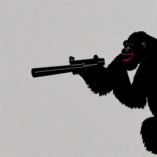 Image similar to cool gorilla shooting a magnum revolver