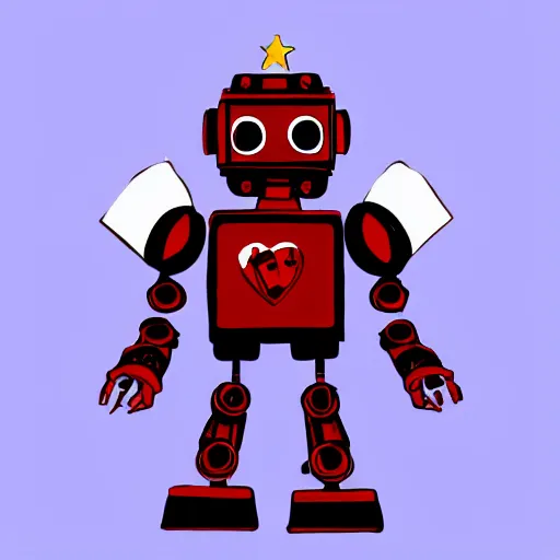 Image similar to cute communist robot , anime, illustration