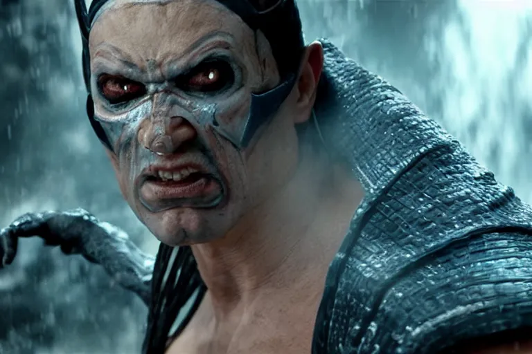 Image similar to vfx movie closeup, sub zero mortal kombat by emmanuel lubezki