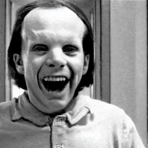 Prompt: A still of Tom Scott in The Shining