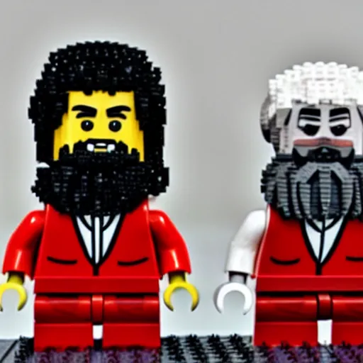 Image similar to karl marx in lego style