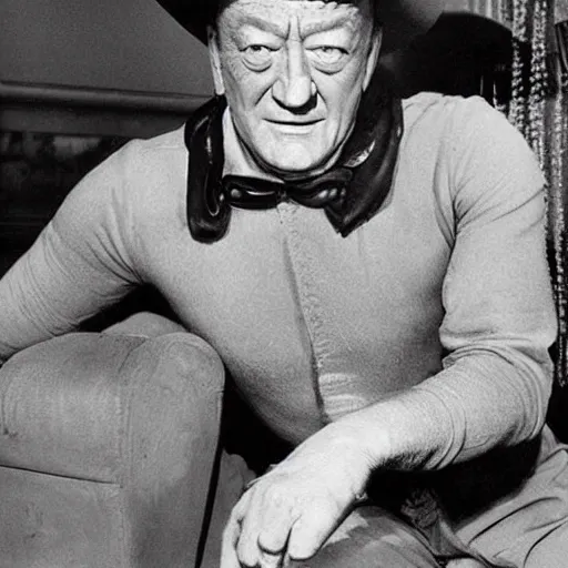 Image similar to “ john wayne in drag ”