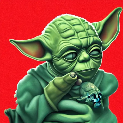 Prompt: obama kissing yoda with the tongue, realistic, trending on artstation
