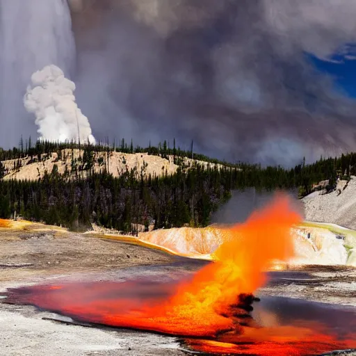 Prompt: yellowstone erupts