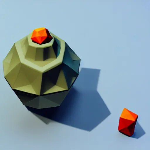 Prompt: isometric 3 d hand grenade, low poly, soft render, handpaint texture, blender, 3 dcoat