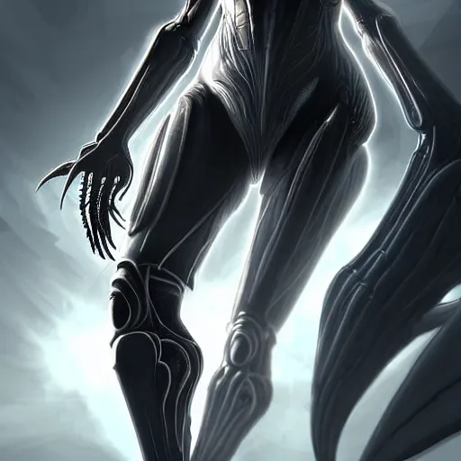 Prompt: worm's eye view from floor, looking up at a highly detailed 300 foot tall beautiful majestic female warframe, posing elegantly over you, massive legs towering over you, unaware of your existence, sleek glowing armor, sharp claws, stunning view, high quality fanart, epic shot, highly detailed art, realistic, professional digital art, high end digital art, captura, furry art, anthro art, DeviantArt, artstation, Furaffinity, 8k HD render, epic lighting