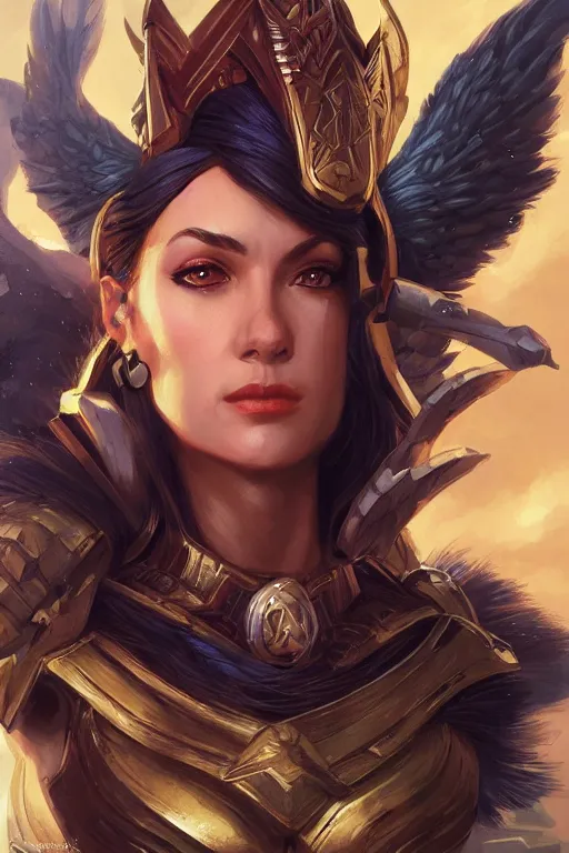 Image similar to amazon valkyrie athena, d & d, fantasy, portrait, highly detailed, headshot, digital painting, trending on artstation, concept art, sharp focus, illustration, art by artgerm and greg rutkowski and magali villeneuve