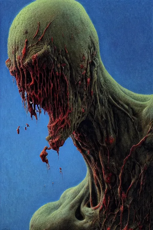 Image similar to perfectly - centered horror portrait - photograph of a brutal scary terrifying ugly monstrous alien goblin creature real life portrait by beksinski and jean delville, slimy pus oozing, unreal engine 5, photorealism, hd quality, 8 k resolution, cinema 4 d,