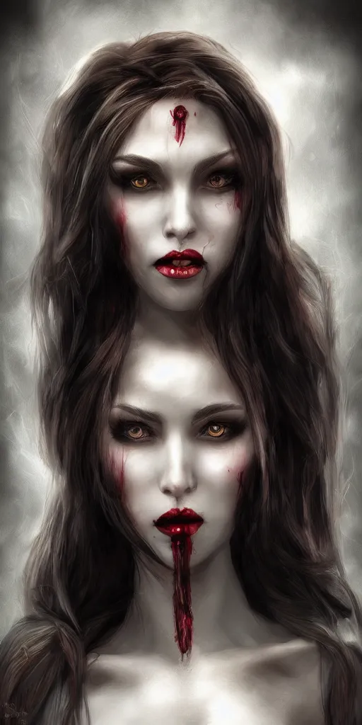 Image similar to the vampire woman portrait, fantasy art, concept art, photorealistic, highly detailed,