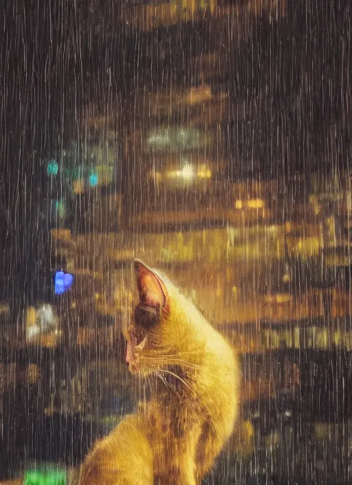 Cat Looking At Cyberpunk City In The Rain Live Wallpaper - MoeWalls on Make  a GIF