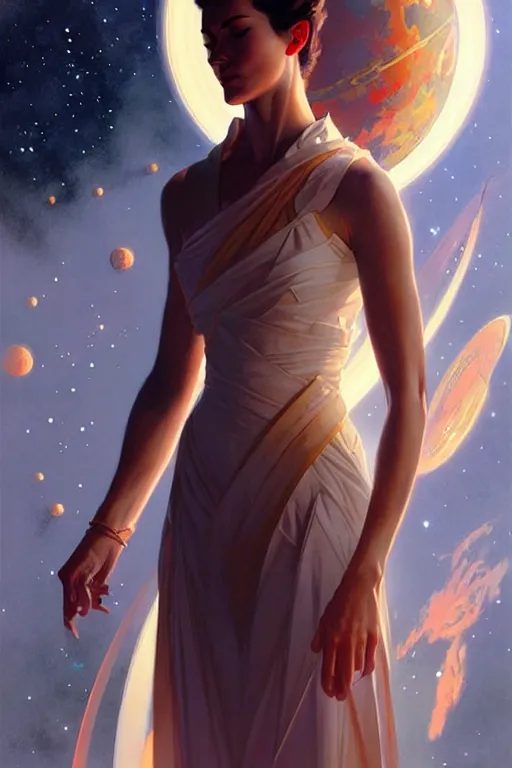 Prompt: space, buddhism, futurism, painting by greg rutkowski, j. c. leyendecker, artgerm