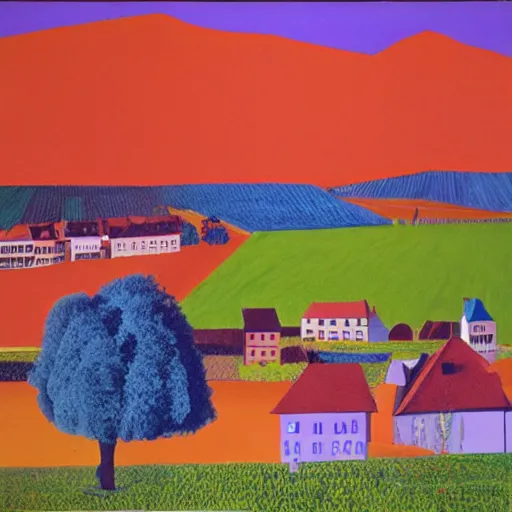 Prompt: david hockney dreams burg güssing südburgenland