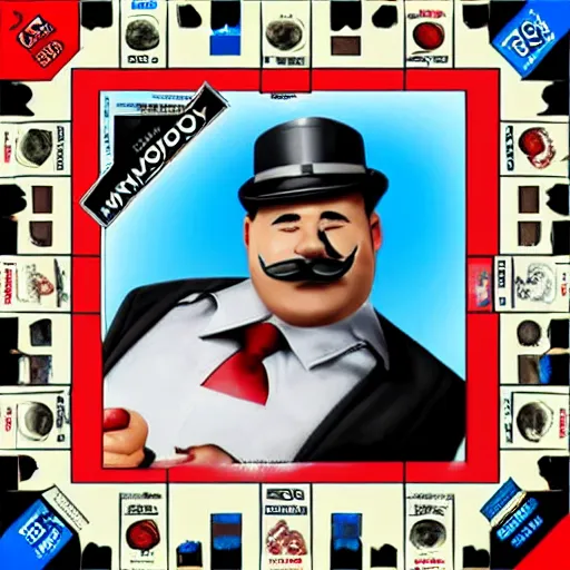 Prompt: monopoly don't pass go police character in real life, realistic photograph, pointing