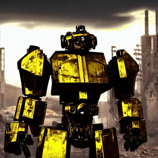 Image similar to a shiny ornate boxing humanoid mecha in ruin city, victory, punk style, by war robots, real steel ( 2 0 1 1 ), westworld and eve venture and pacific rim and machine warrior 5, cryengine, frostbite 3 engine, scarlet and yellow scheme, sharp focus, 8 k, high definition, insanely detailed, soft lighting, smooth face