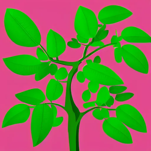 Prompt: simple vector art moringa oleifera trending on artstation