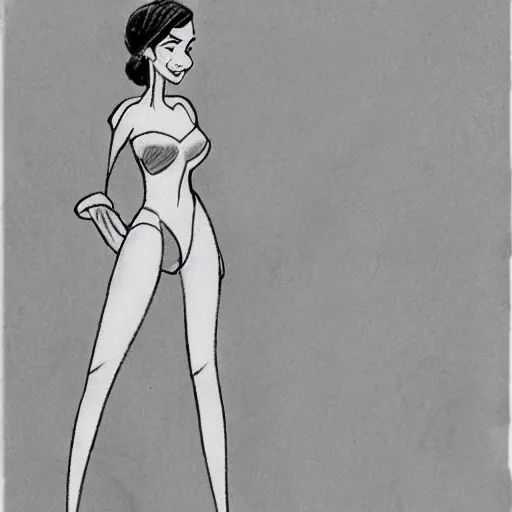 Image similar to milt kahl sketch of victoria justice with curvy body as princess padme from stars wars episode 3