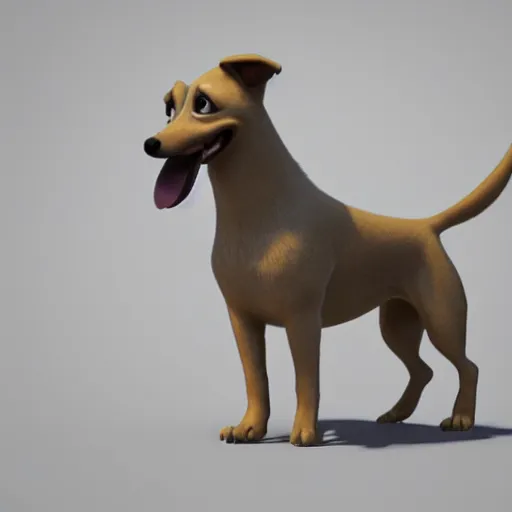 Image similar to 3 d render, high detal, pixar, goldador breed dog