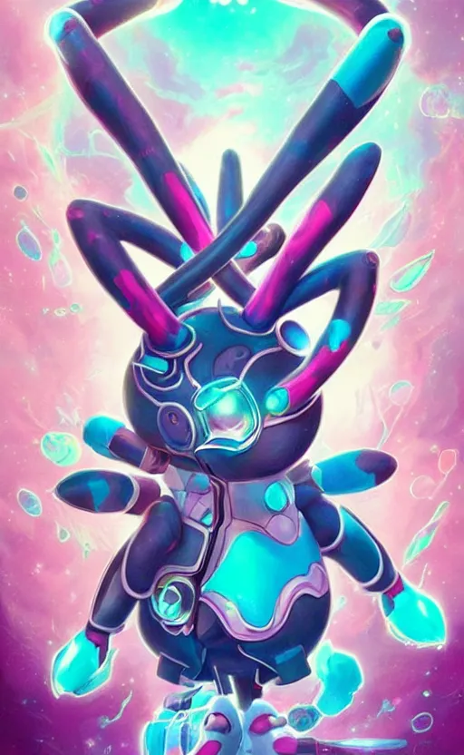 Image similar to lofi BioPunk Pokemon Sylveon portrait Pixar style by Tristan Eaton_Stanley Artgerm and Tom Bagshaw,