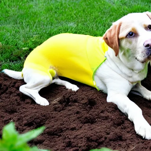 Image similar to dog yellow english lab gardening