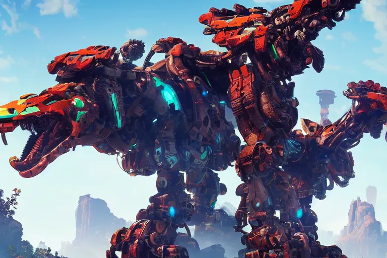 Prompt: scorcher machine mecha animal beast robot of horizon forbidden west horizon zero dawn bioluminiscence global illumination ray tracing hdr fanart arstation by sung choi and eric pfeiffer and gabriel garza and casper konefal