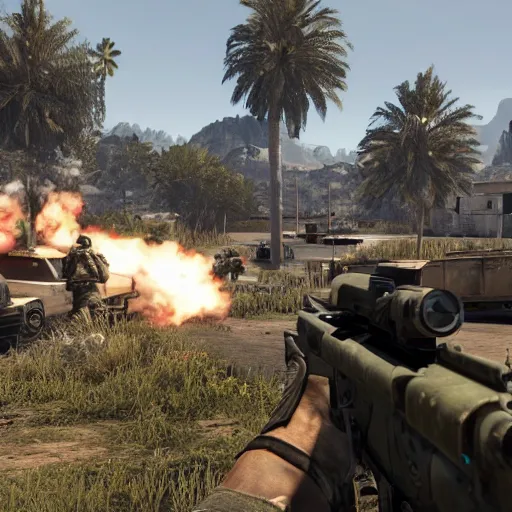 Image similar to high quality screenshot of modern warfare 5