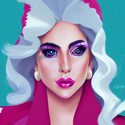 Image similar to portrait of the lady gaga as a disney princess, disney artstyle, artstation, concept art, smooth, sharp focus, illustration, hd, 8 k