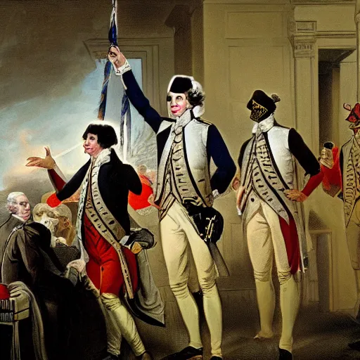 Prompt: George Washington whipping Benedict Arnold for being a traitor, US Propaganda, extremely detailed