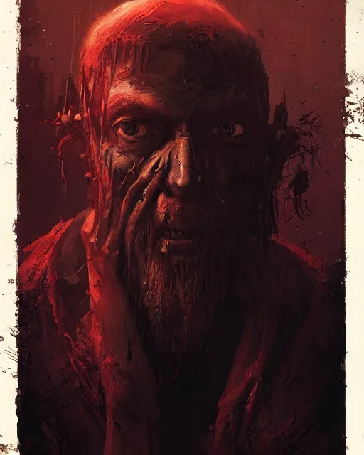 Image similar to hyper realistic photo portrait zombie cultist cinematic, greg rutkowski, james gurney, mignola, craig mullins, brom