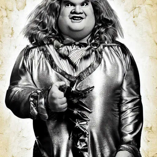 Image similar to snl chris farley as the cowardly lion of oz, studio poster photography, trending on artstation, featured on deviantart, award winning costume