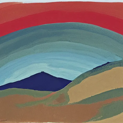 Image similar to hudson highlands by etel adnan,