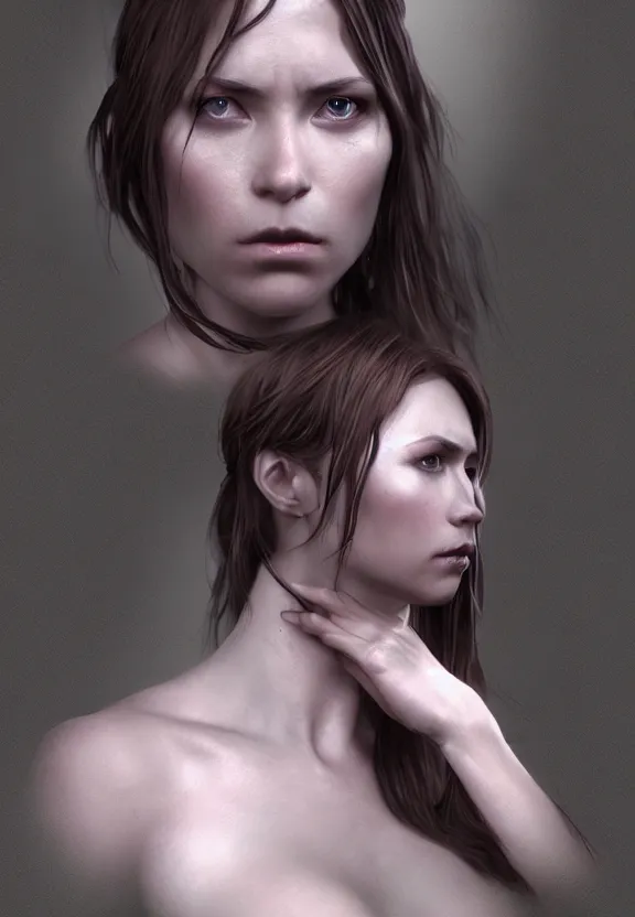 Prompt: dark fantasy female character realistic vfx concept art by
