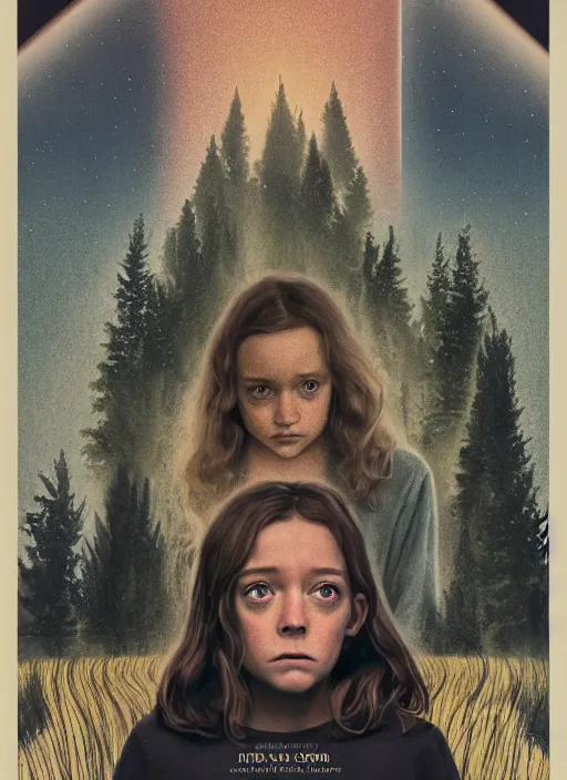 Image similar to a movie poster for hereditary ( 2 0 1 8 ), poster art by drew struzan, featured on reddit, retrofuturism, movie poster, reimagined by industrial light and magic, poster art